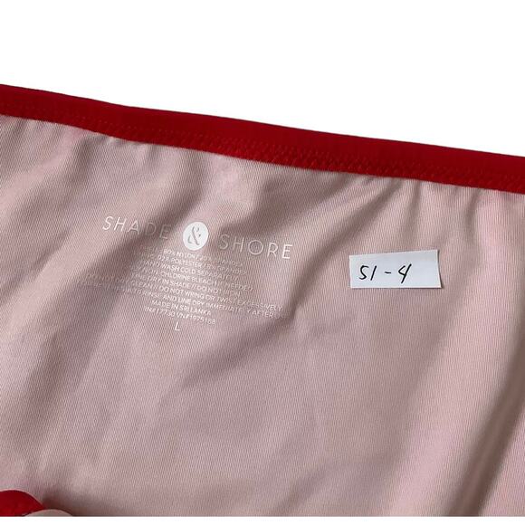 Shade & Shore Red Low Coverage  Bikini Bottom Swimwear Women Sz Large NWT | 51-4 - Picture 3 of 5